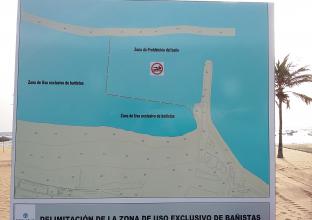 Delimitación de la zona de uso de bañistas en la Playa de Las Teresitas